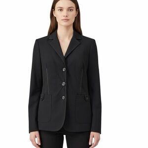 Luisa Cerano Elegant  Viscose Stretch Black Blazer Size 14 Like New